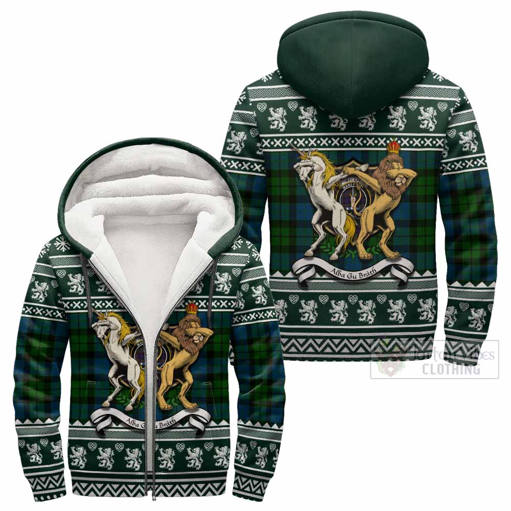 MacKay (McKay) Clan Tartan Crest Christmas Fleece Hoodie Coat of Arms Funny Style - Tartan Vibes Clothing
