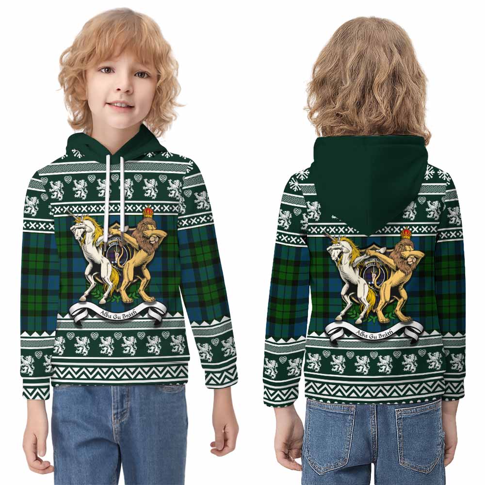 MacKay (McKay) Clan Tartan Crest Christmas Kid Hoodie Coat of Arms Funny Style - Tartan Vibes Clothing