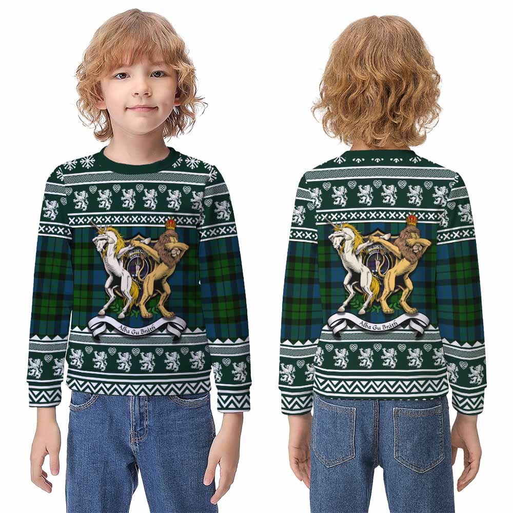 MacKay (McKay) Clan Tartan Crest Christmas Kid Ugly Sweatshirt Coat of Arms Funny Style - Tartan Vibes Clothing