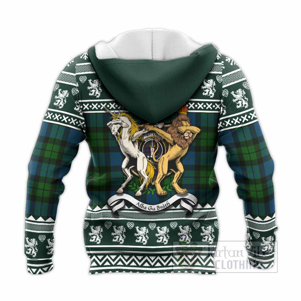 MacKay (McKay) Clan Tartan Crest Christmas Knitted Hoodie Coat of Arms Funny Style - Tartan Vibes Clothing