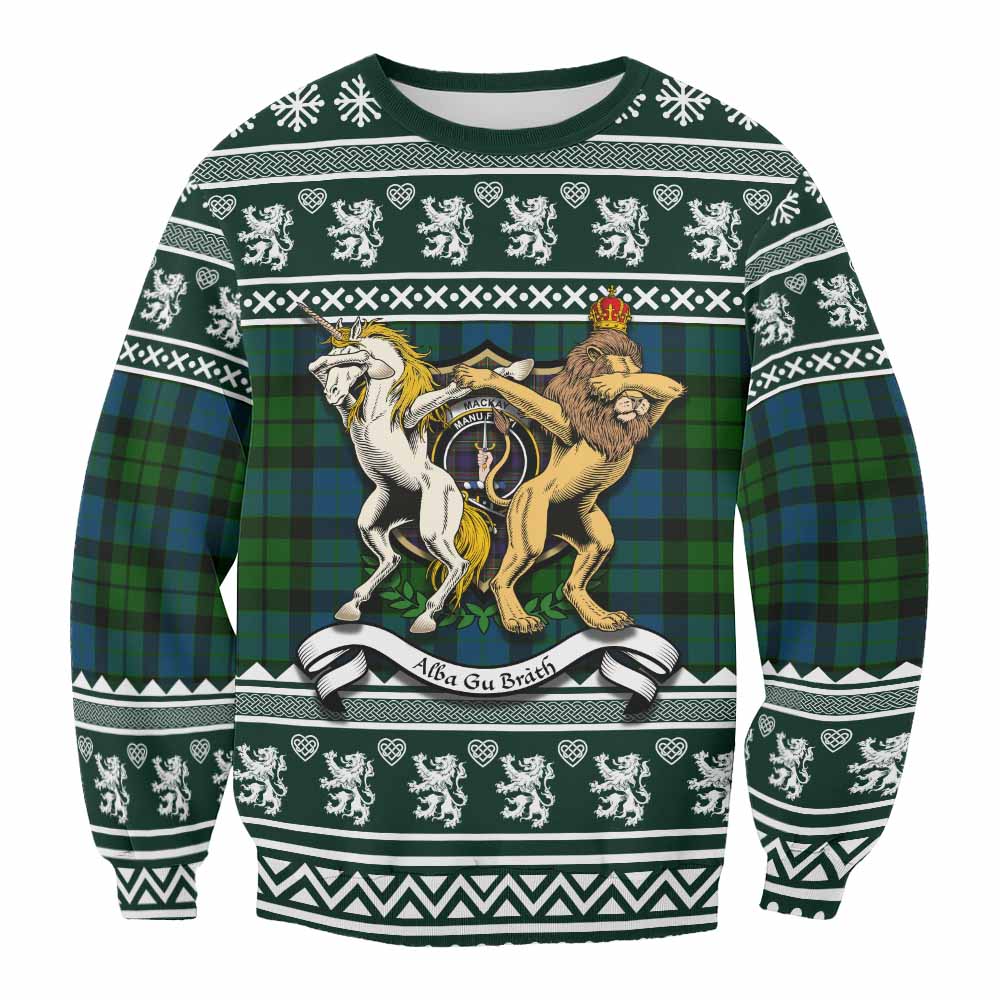 MacKay (McKay) Clan Tartan Crest Christmas Sweatshirt Coat of Arms Funny Style - Tartan Vibes Clothing