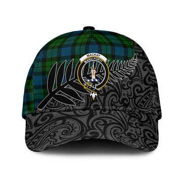 MacKay (McKay) Crest Tartan Classic Cap with New Zealand Silver Fern Half Style