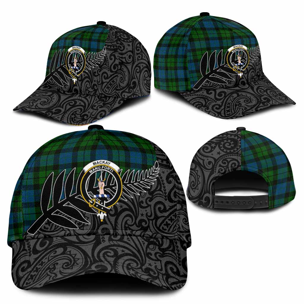 MacKay (McKay) Crest Tartan Classic Cap with New Zealand Silver Fern Half Style