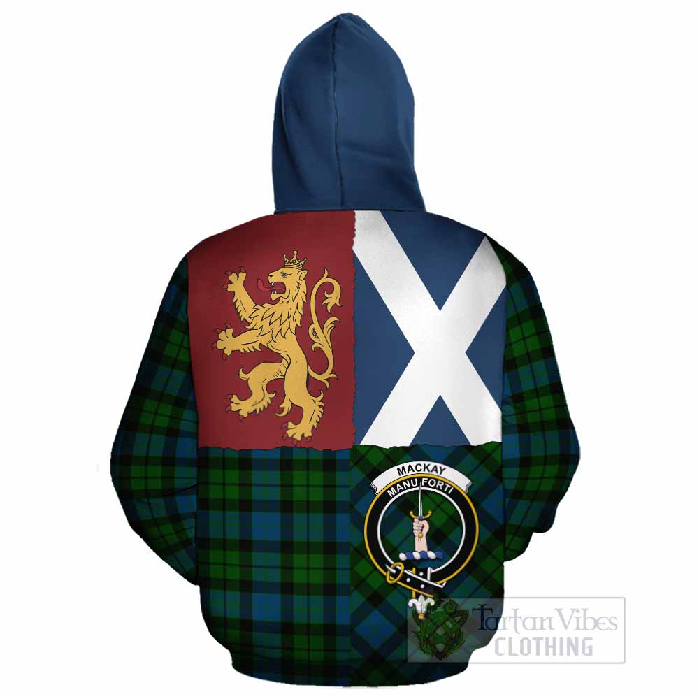MacKay (McKay) Crest Tartan Cotton Hoodie with Lion Rampant Saltire Style - Tartan Vibes Clothing