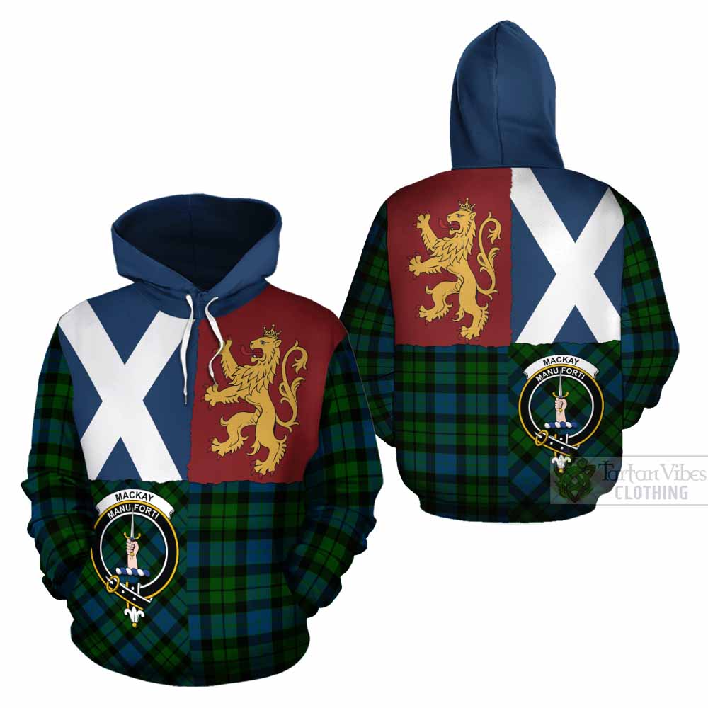 MacKay (McKay) Crest Tartan Cotton Hoodie with Lion Rampant Saltire Style - Tartan Vibes Clothing