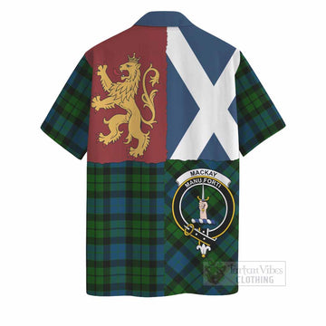 MacKay (McKay) Crest Tartan Hawaiian Shirt with Lion Rampant Saltire Style