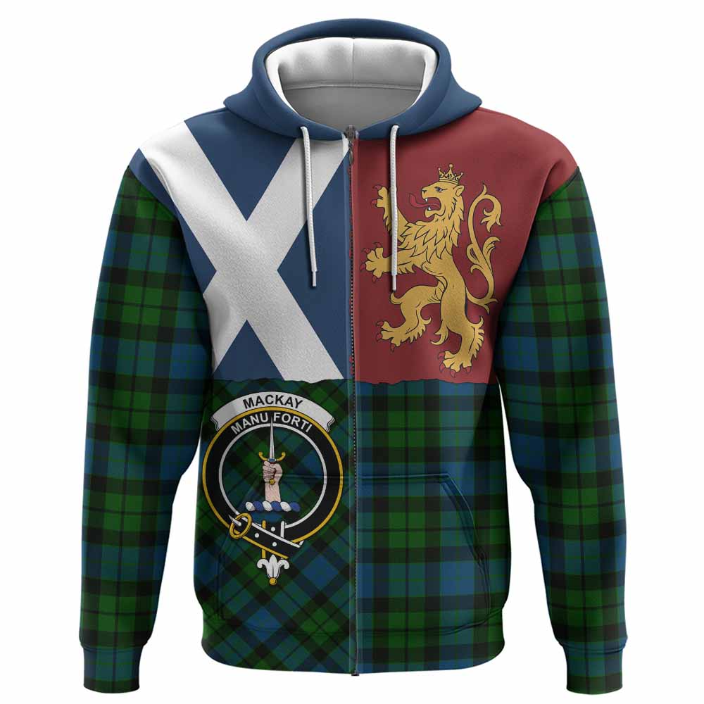 MacKay (McKay) Crest Tartan Hoodie with Lion Rampant Saltire Style