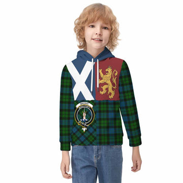 MacKay (McKay) Crest Tartan Kid Hoodie with Lion Rampant Saltire Style