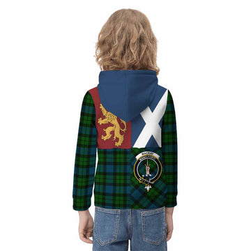 MacKay (McKay) Crest Tartan Kid Hoodie with Lion Rampant Saltire Style