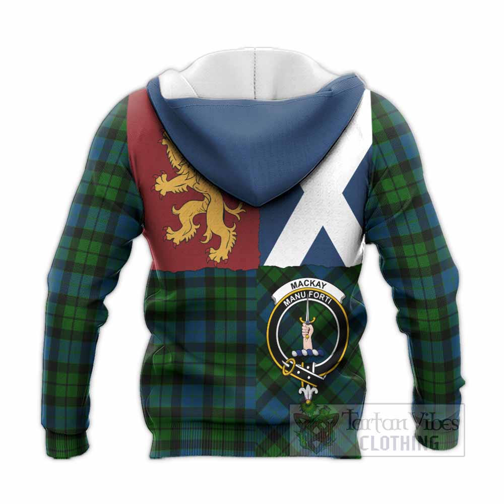 MacKay (McKay) Crest Tartan Knitted Hoodie with Lion Rampant Saltire Style