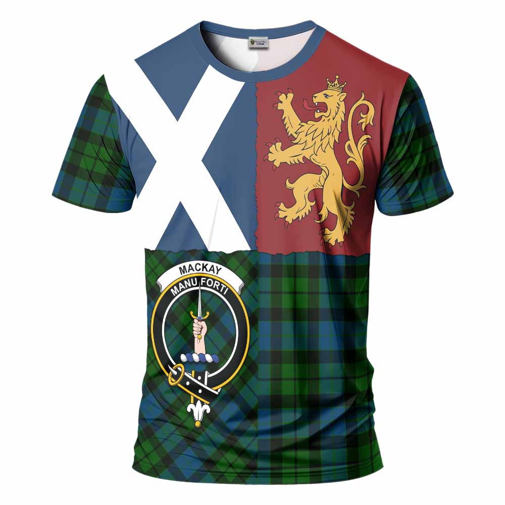 MacKay (McKay) Crest Tartan T-Shirt with Lion Rampant Saltire Style