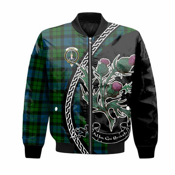 MacKay (McKay) Family Crest Tartan Bomber Jacket Alba Thistle Inspired