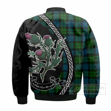 MacKay (McKay) Family Crest Tartan Bomber Jacket Alba Thistle Inspired