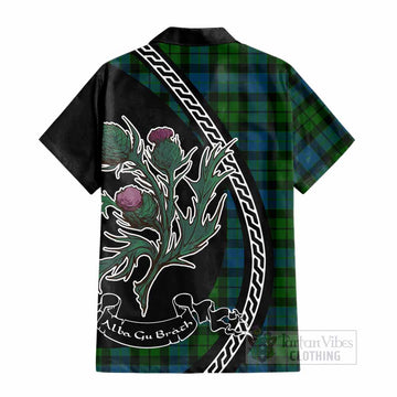 MacKay (McKay) Family Crest Tartan Cotton Hawaiian Shirt Alba Thistle Inspired - Tartan Vibes Clothing