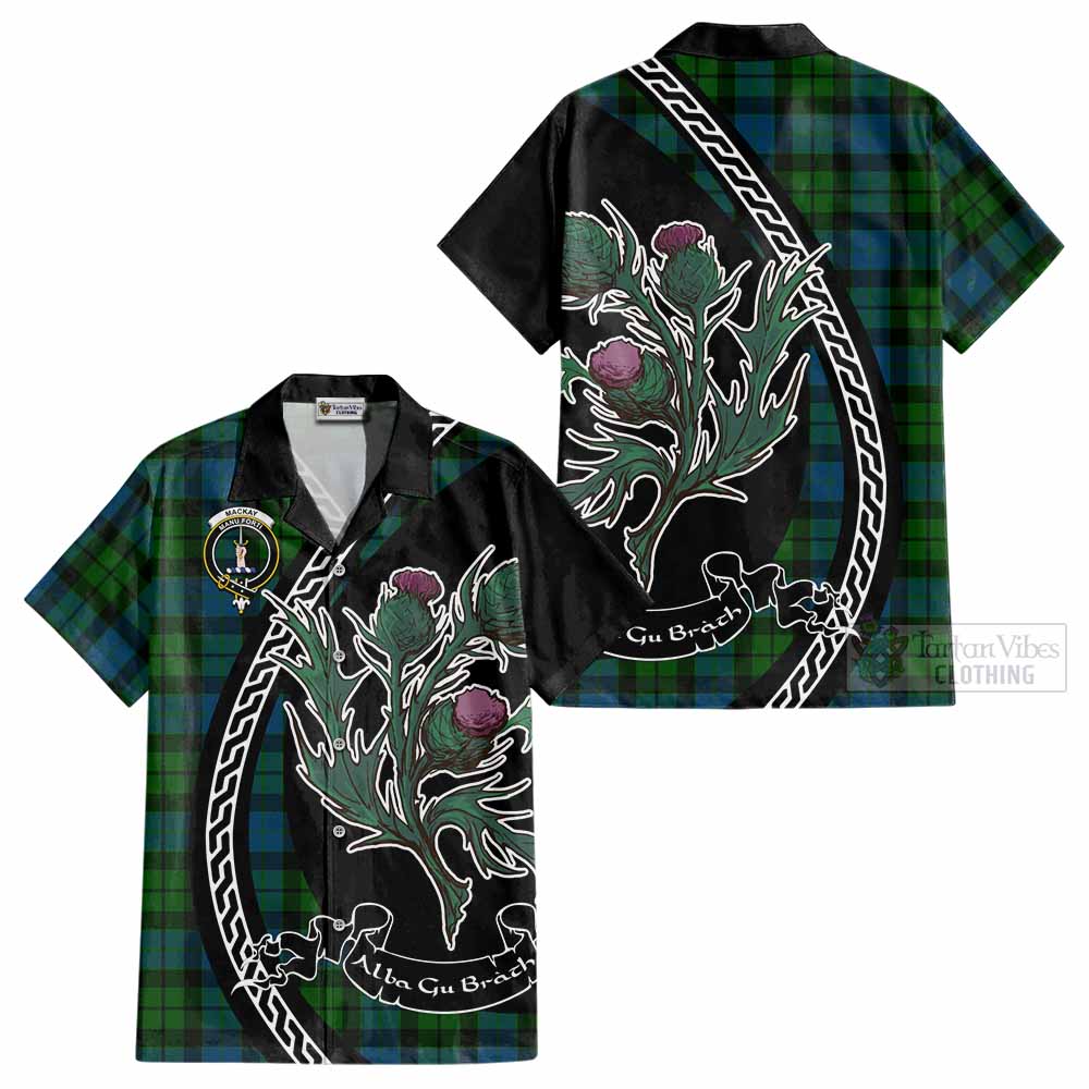 MacKay (McKay) Family Crest Tartan Cotton Hawaiian Shirt Alba Thistle Inspired - Tartan Vibes Clothing