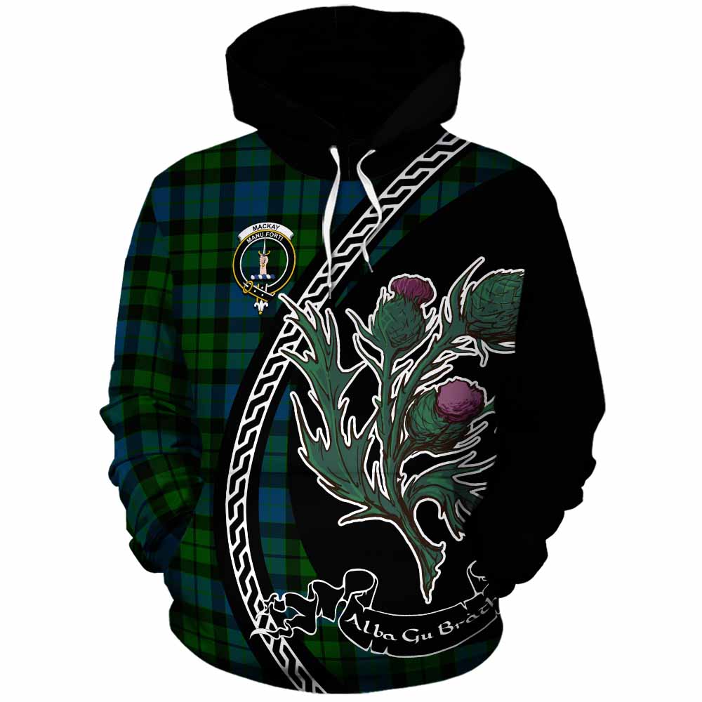 MacKay (McKay) Family Crest Tartan Cotton Hoodie Alba Thistle Inspired - Tartan Vibes Clothing