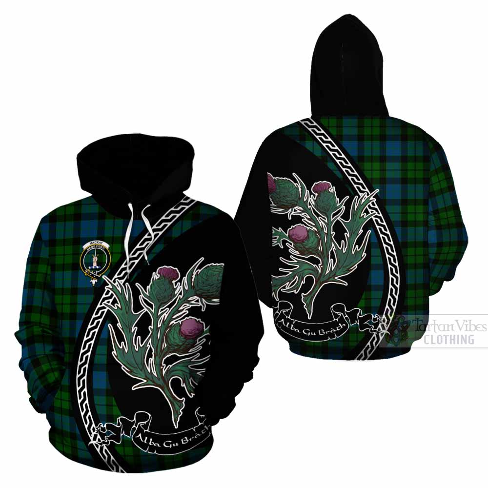 MacKay (McKay) Family Crest Tartan Cotton Hoodie Alba Thistle Inspired - Tartan Vibes Clothing