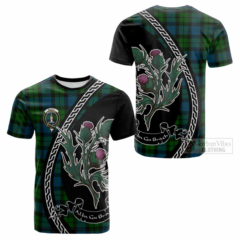 MacKay (McKay) Family Crest Tartan Cotton T-shirt Alba Thistle Inspired - Tartan Vibes Clothing