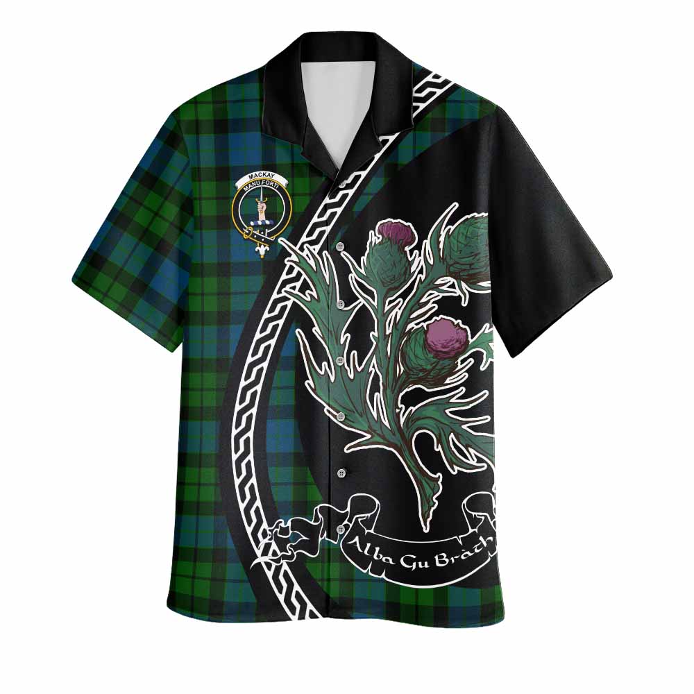 MacKay (McKay) Family Crest Tartan Hawaiian Shirt Alba Thistle Inspired - Tartan Vibes Clothing