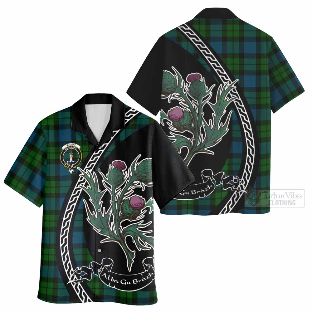 MacKay (McKay) Family Crest Tartan Hawaiian Shirt Alba Thistle Inspired - Tartan Vibes Clothing