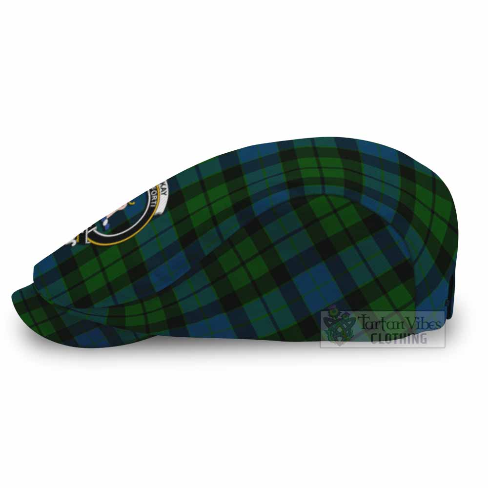 MacKay (McKay) Family Crest Tartan Jeff Cap, Tartan Flat Cap