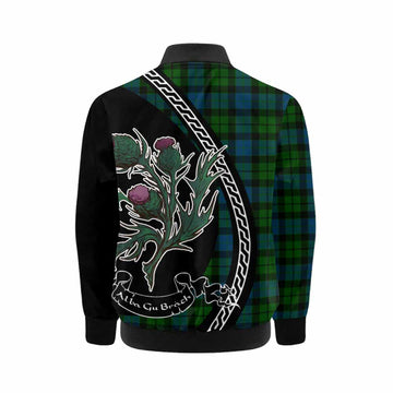 MacKay (McKay) Family Crest Tartan Kid Bomber Jacket Alba Thistle Inspired