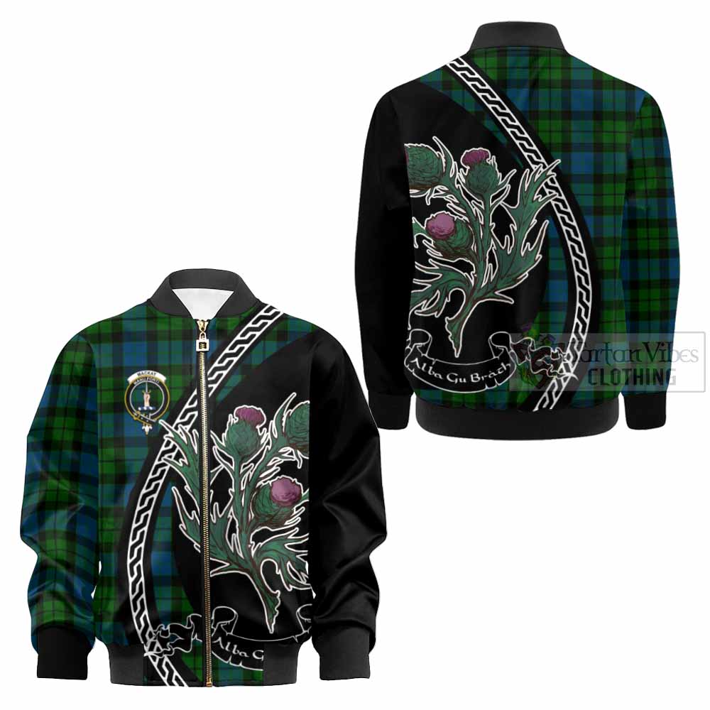 MacKay (McKay) Family Crest Tartan Kid Bomber Jacket Alba Thistle Inspired - Tartan Vibes Clothing