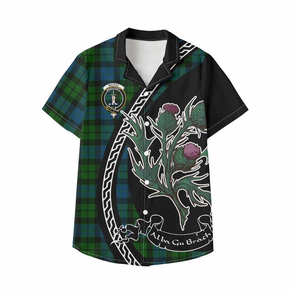 MacKay (McKay) Family Crest Tartan Kid Hawaiian Shirt Alba Thistle Inspired - Tartan Vibes Clothing