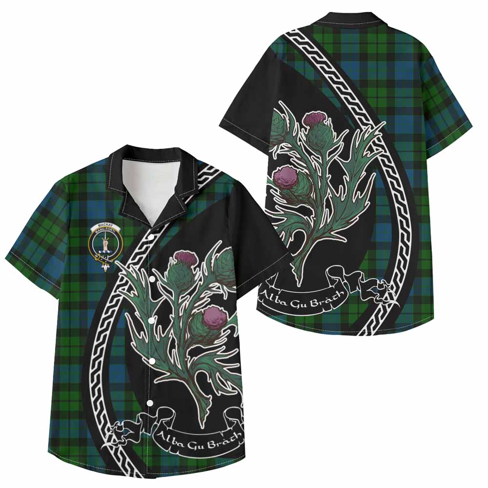 MacKay (McKay) Family Crest Tartan Kid Hawaiian Shirt Alba Thistle Inspired - Tartan Vibes Clothing