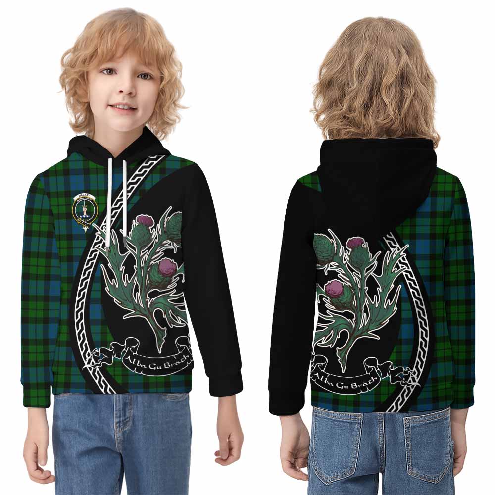 MacKay (McKay) Family Crest Tartan Kid Hoodie Alba Thistle Inspired - Tartan Vibes Clothing