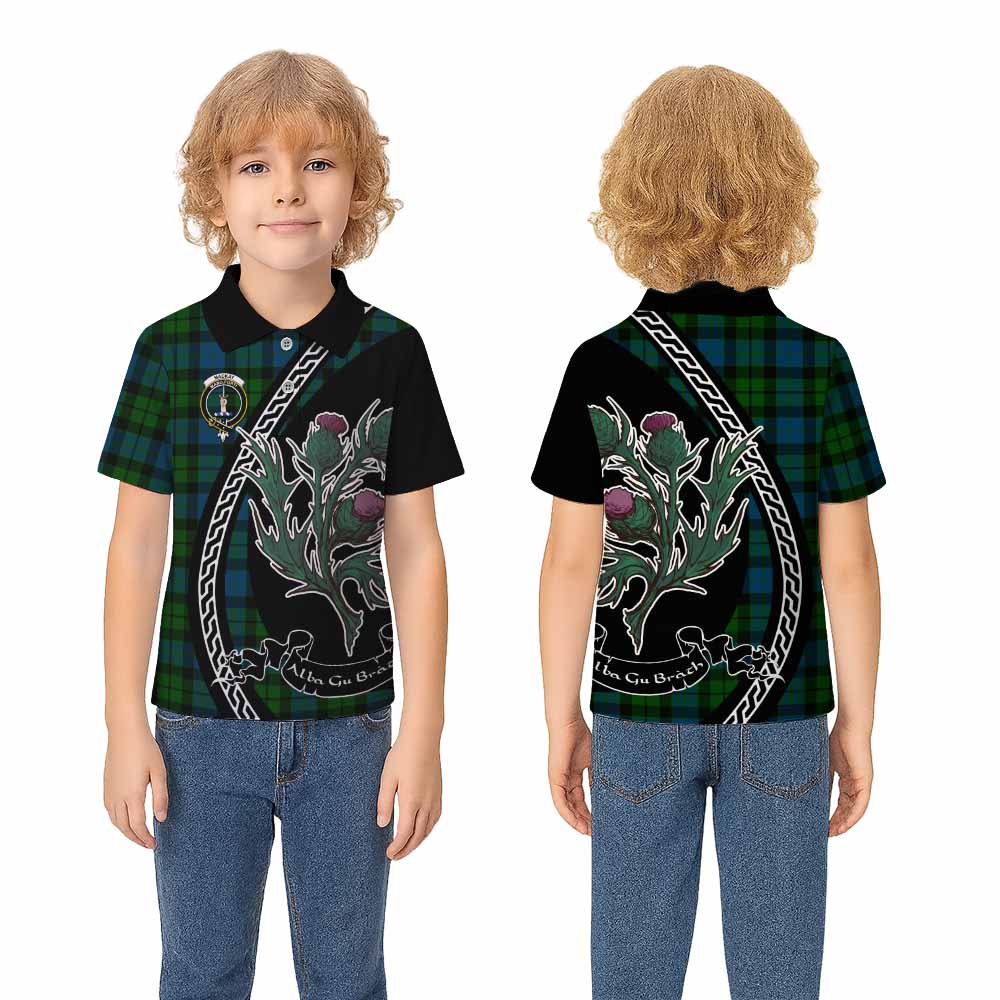 MacKay (McKay) Family Crest Tartan Kid Polo Shirt Alba Thistle Inspired - Tartan Vibes Clothing