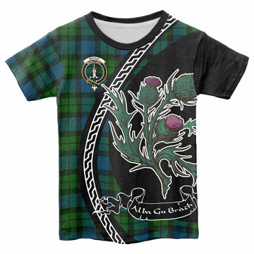 MacKay (McKay) Family Crest Tartan Kid T-shirt Alba Thistle Inspired