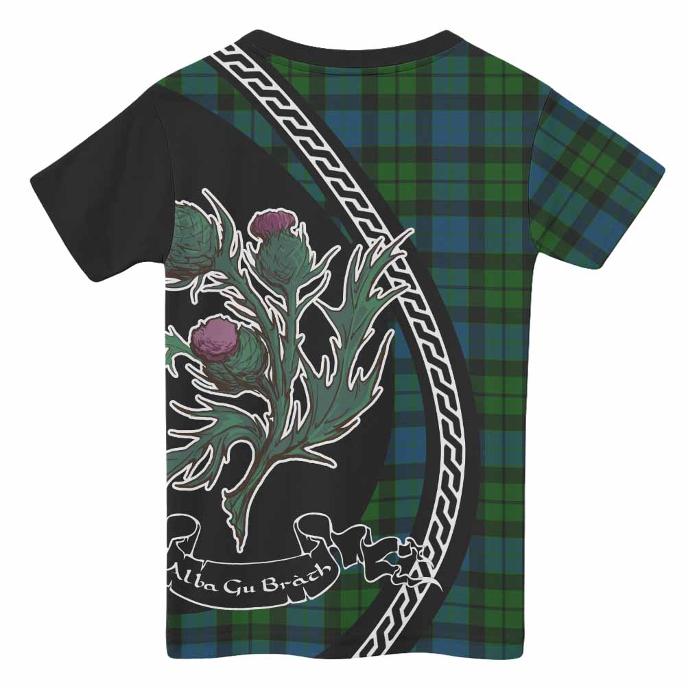 MacKay (McKay) Family Crest Tartan Kid T-shirt Alba Thistle Inspired - Tartan Vibes Clothing