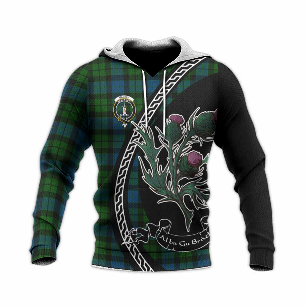 MacKay (McKay) Family Crest Tartan Knitted Hoodie Alba Thistle Inspired - Tartan Vibes Clothing