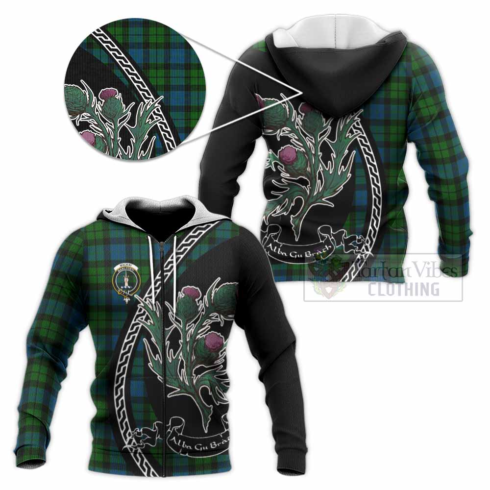 MacKay (McKay) Family Crest Tartan Knitted Hoodie Alba Thistle Inspired - Tartan Vibes Clothing