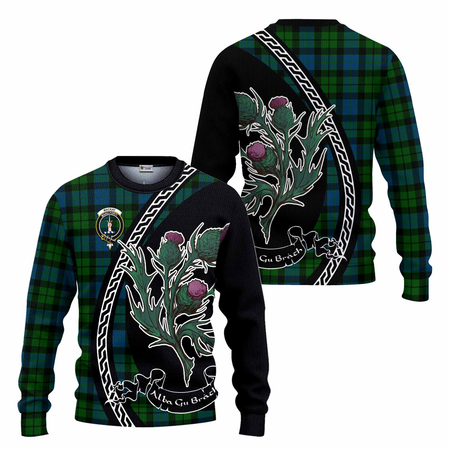 MacKay (McKay) Family Crest Tartan Knitted Sweater Alba Thistle Inspired - Tartan Vibes Clothing