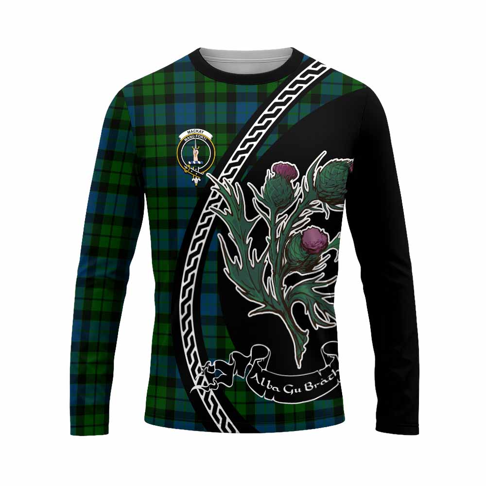 MacKay (McKay) Family Crest Tartan Long Sleeve T-Shirt Alba Thistle Inspired - Tartan Vibes Clothing