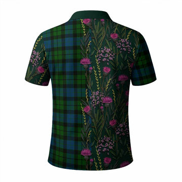 MacKay (McKay) Family Crest Tartan Polo Shirt Scottish Thistle Flower Pattern Half Style