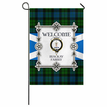 MacKay (McKay) Family Crest Tartan Welcome Garden Flag Saltire Harmony Style - Tartan Vibes Clothing