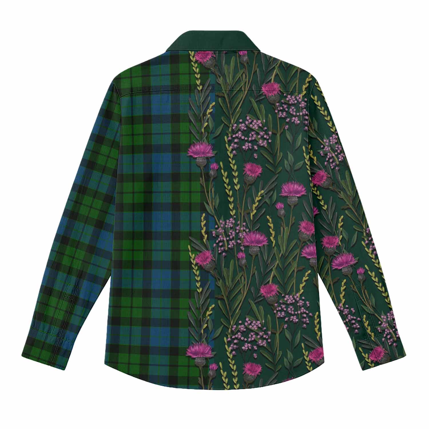 MacKay (McKay) Family Crest Tartan Women Casual Shirt Scottish Thistle Flower Pattern Half Style - Tartan Vibes Clothing