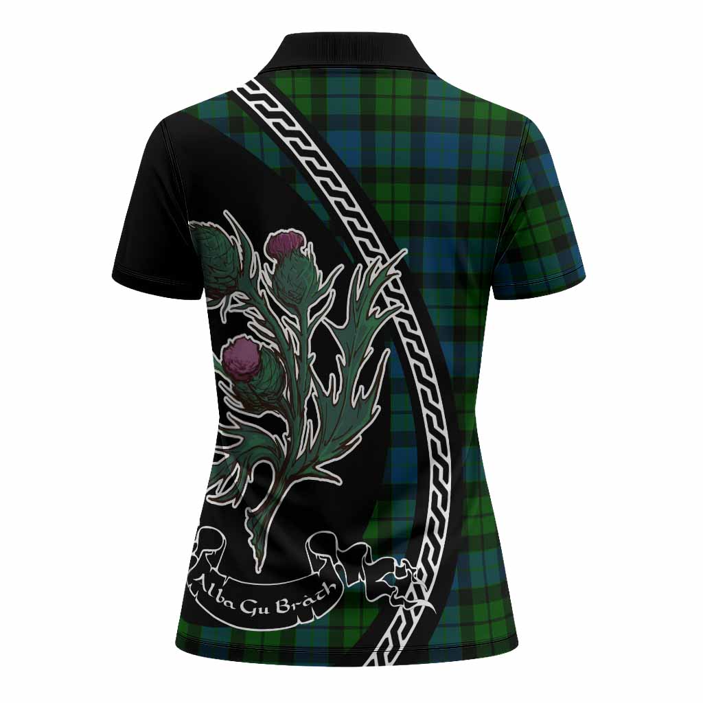 MacKay (McKay) Family Crest Tartan Women Polo Shirt Alba Thistle Inspired - Tartan Vibes Clothing