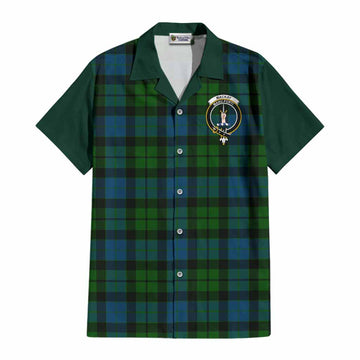 MacKay (McKay) Tartan Accent Cotton Hawaiian Shirt with Family Crest