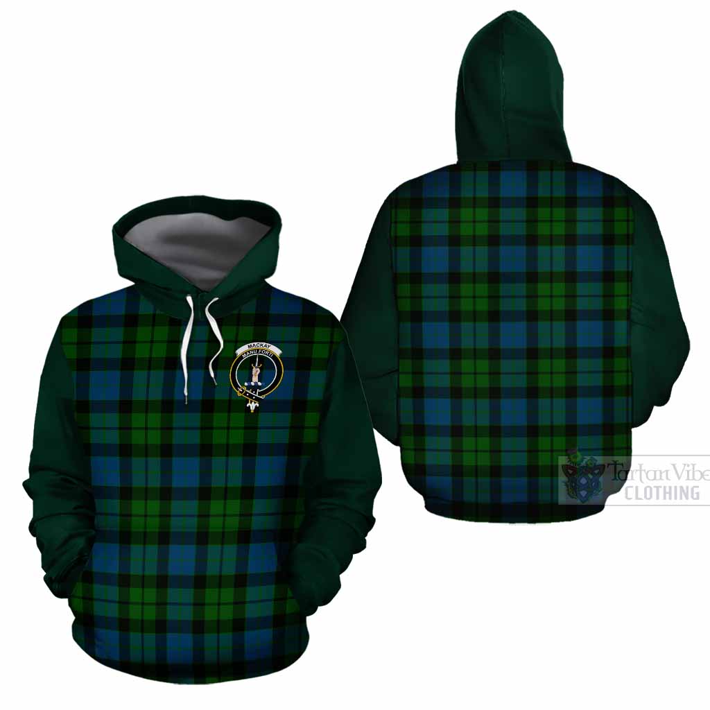 MacKay (McKay) Tartan Accent Cotton Hoodie with Family Crest