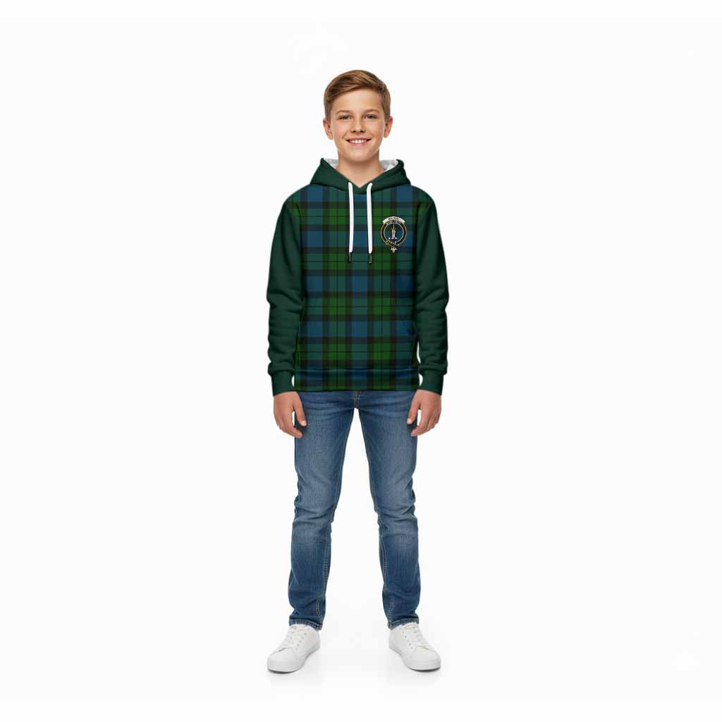 MacKay (McKay) Tartan Accent Kid Hoodie with Family Crest