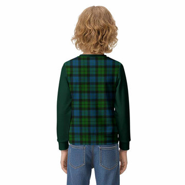 MacKay (McKay) Tartan Accent Kid Knitted Sweatshirt with Family Crest