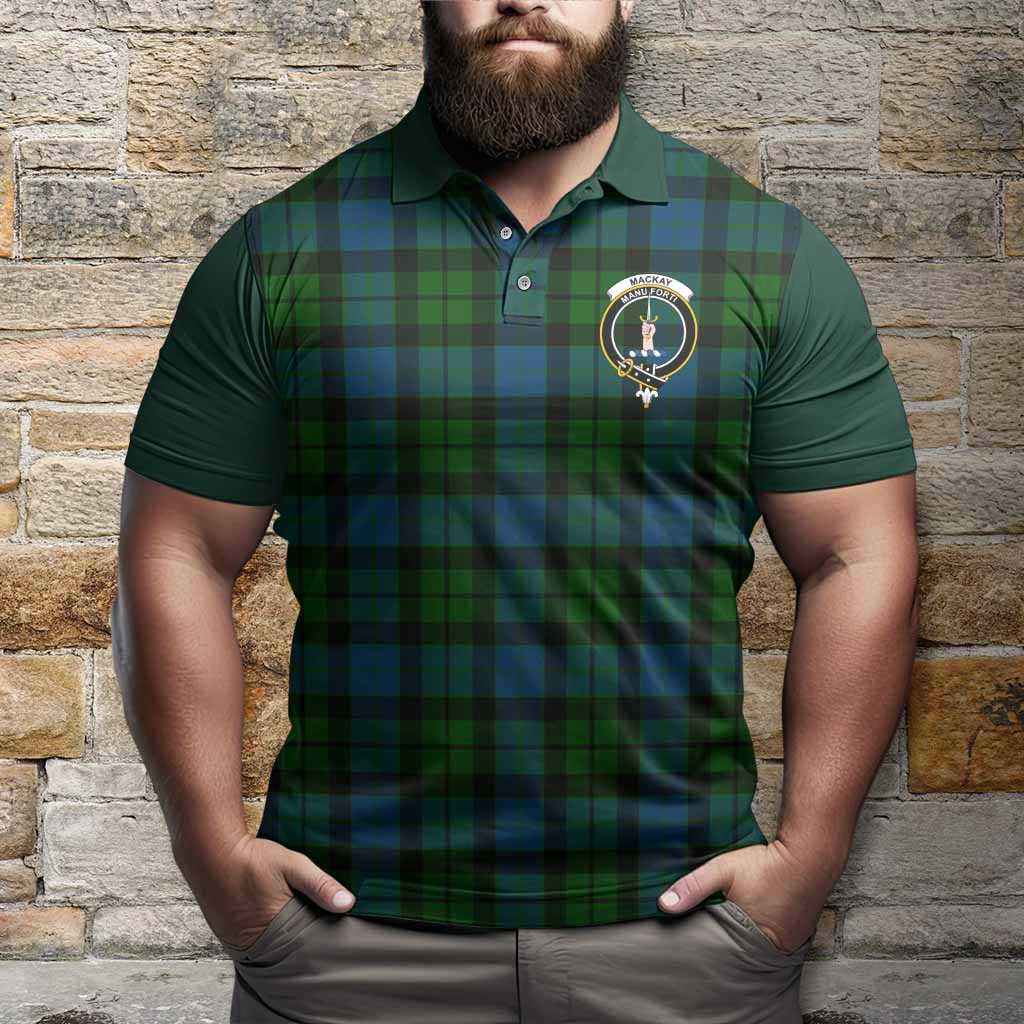 MacKay (McKay) Tartan Accent Polo Shirt with Family Crest