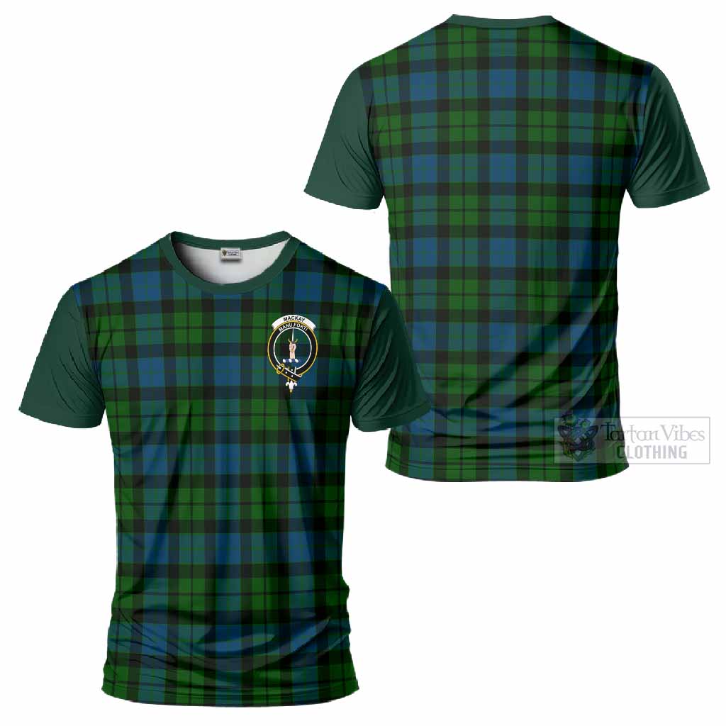 MacKay (McKay) Tartan Accent T-Shirt with Family Crest