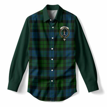 MacKay (McKay) Tartan Accent Women Casual Shirt with Family Crest
