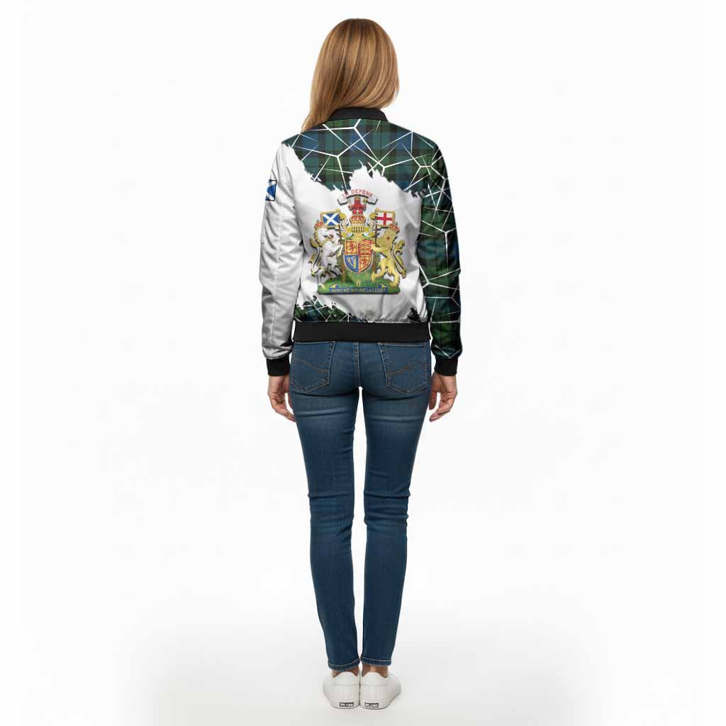 MacKay (McKay) Tartan Bomber Jacket with Family Crest and Lion Rampant Grunge Style