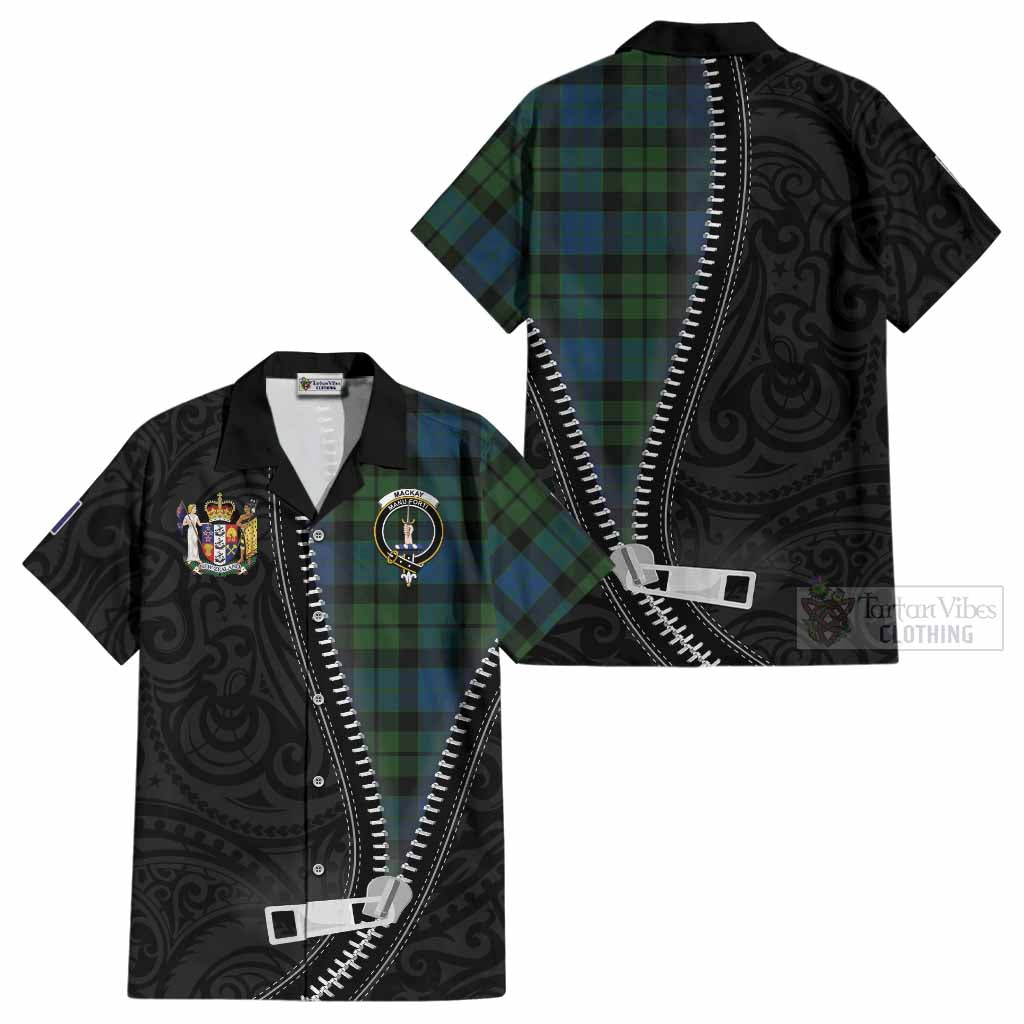 MacKay (McKay) Tartan Cotton Hawaiian Shirt New Zealand Pattern Unique Zipper Stylized